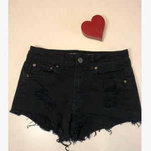Hi-Rise Black Jeans Shorts AmericanEagle Destroyed